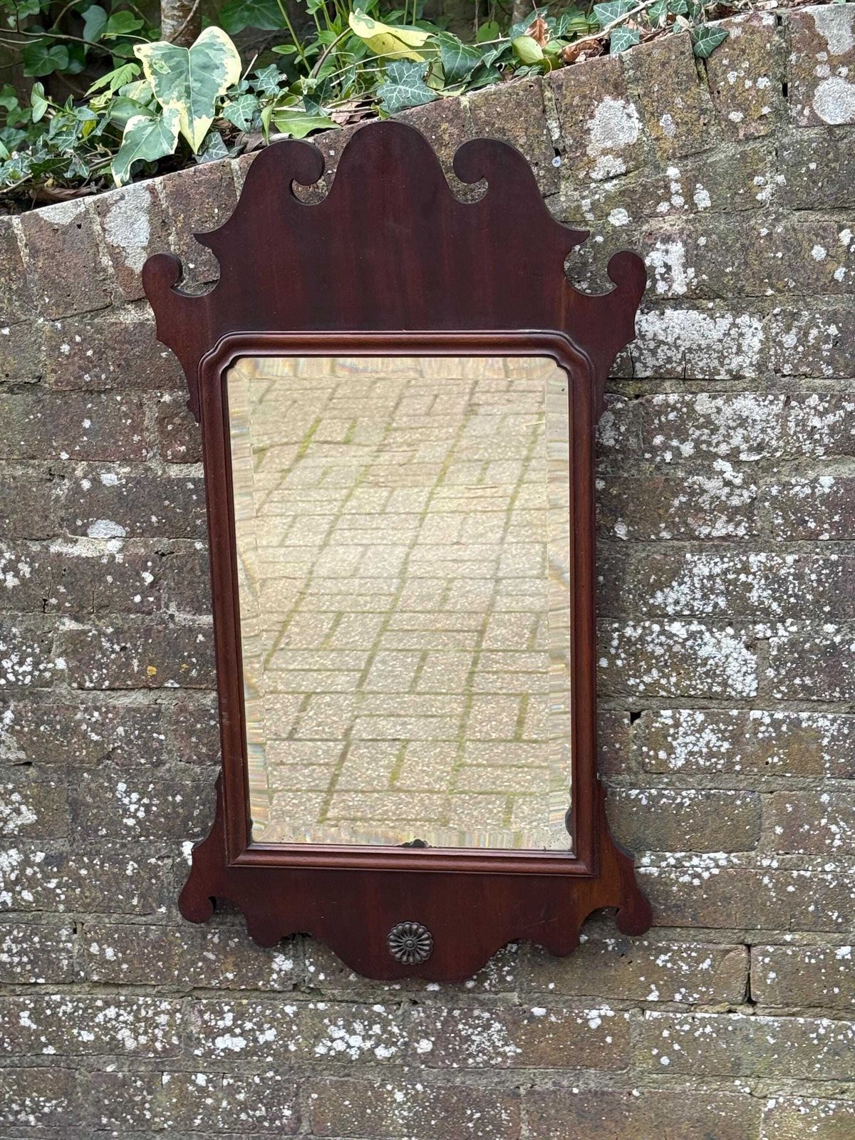 Vintage Mahogany Chippendale Style Wall Mirror Georgian Revival Late Victorian Decor photo buy