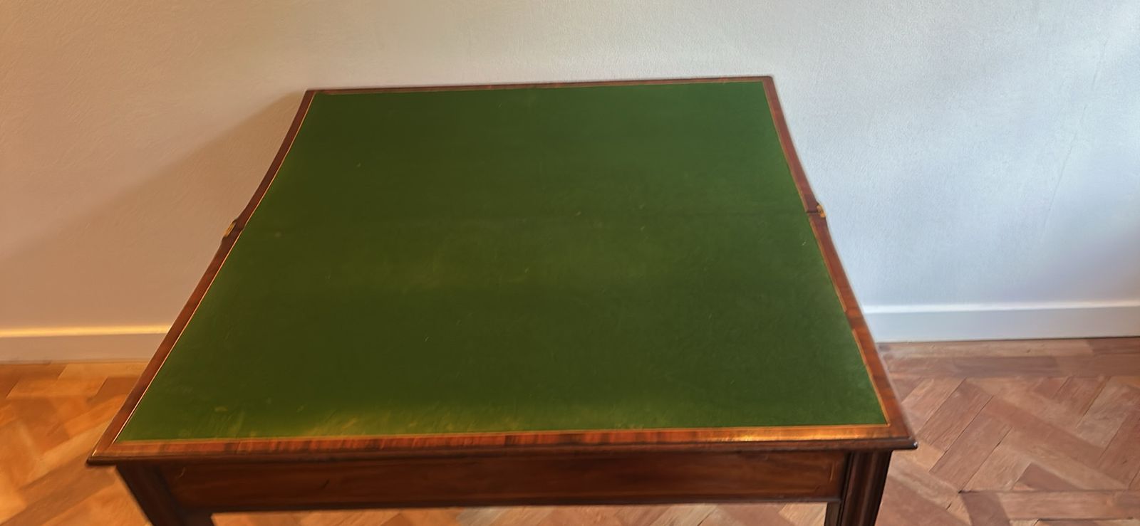 An Antique George III Mahogany Fold Over Card Or Bridge Table photo vintage
