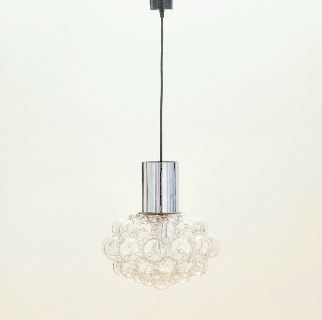 Grote Mid Century Plafondlamp Met Bellenglazuur En Chroom, Door Helena Tynell Voor Limburg, Duitsland, Jaren 1960 photo for sale