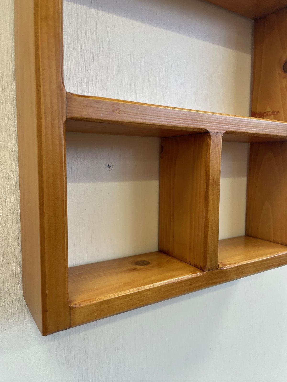 Vintage Wooden Pine Wall Hanging Small Display Shelf photo Furniture