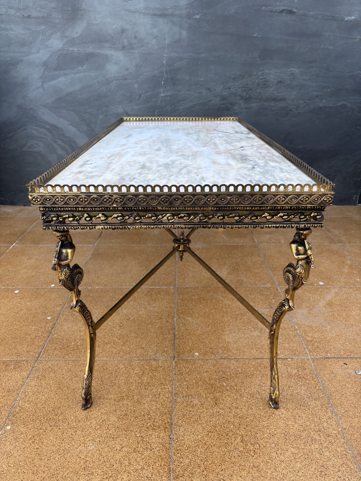 Neoclassical Bronze And Marble Coffee Table With Swan Motifs, 1940s photo furniture