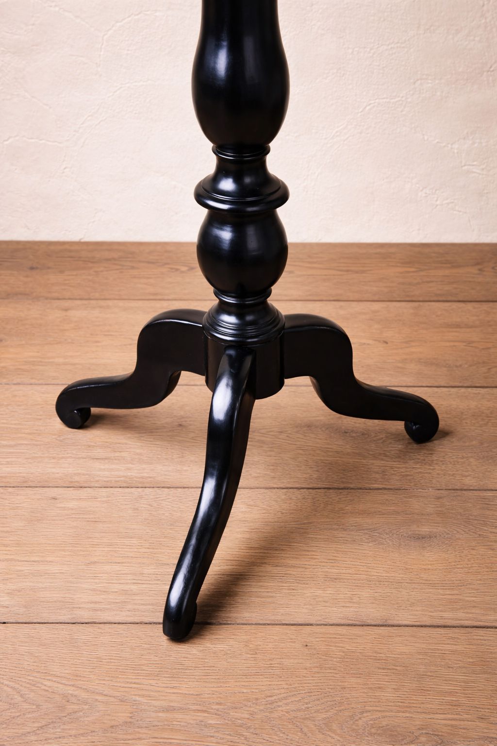 Victorian Style Ebonised & Hand Painted Occasional Table, Originally A Tilt Top, photo for sale