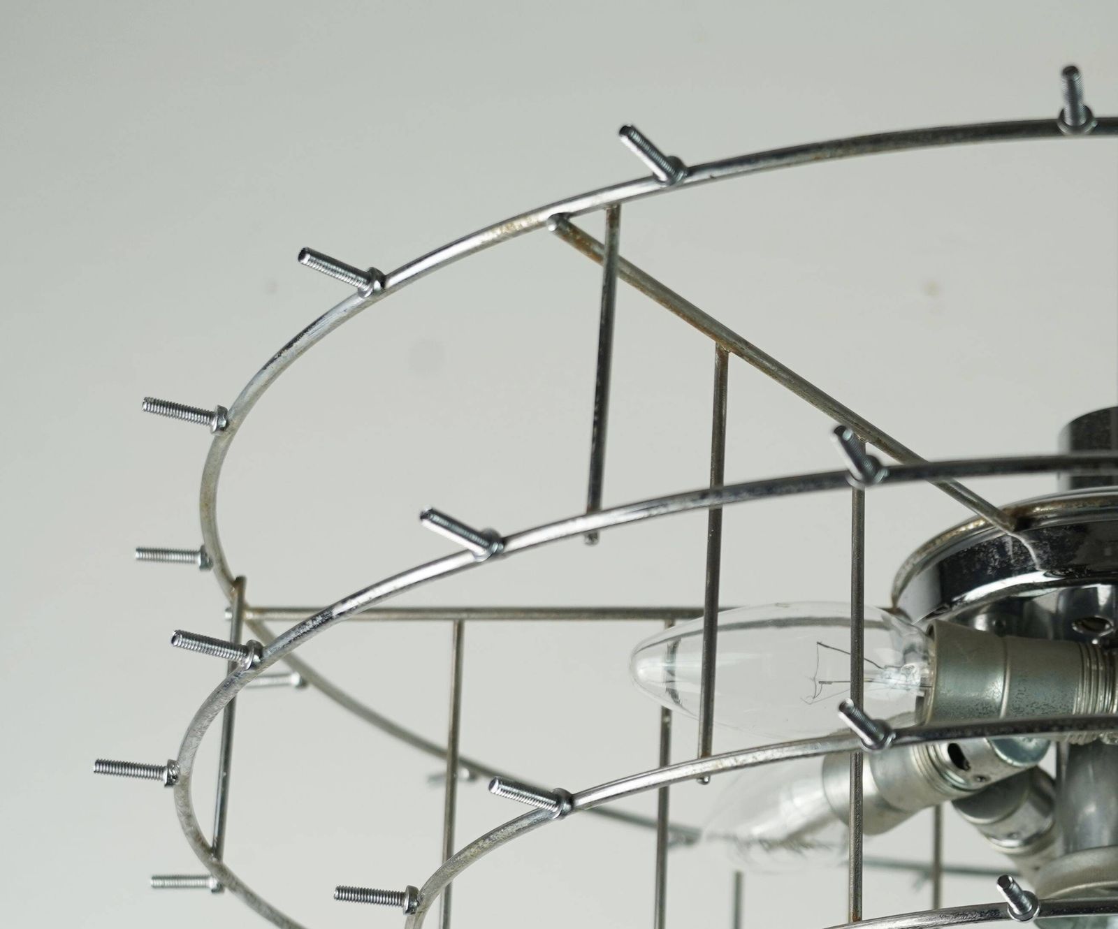 Kinkeldey Chandelier In Glass And Chrome With 66 Prisms, 1960s photo vintage