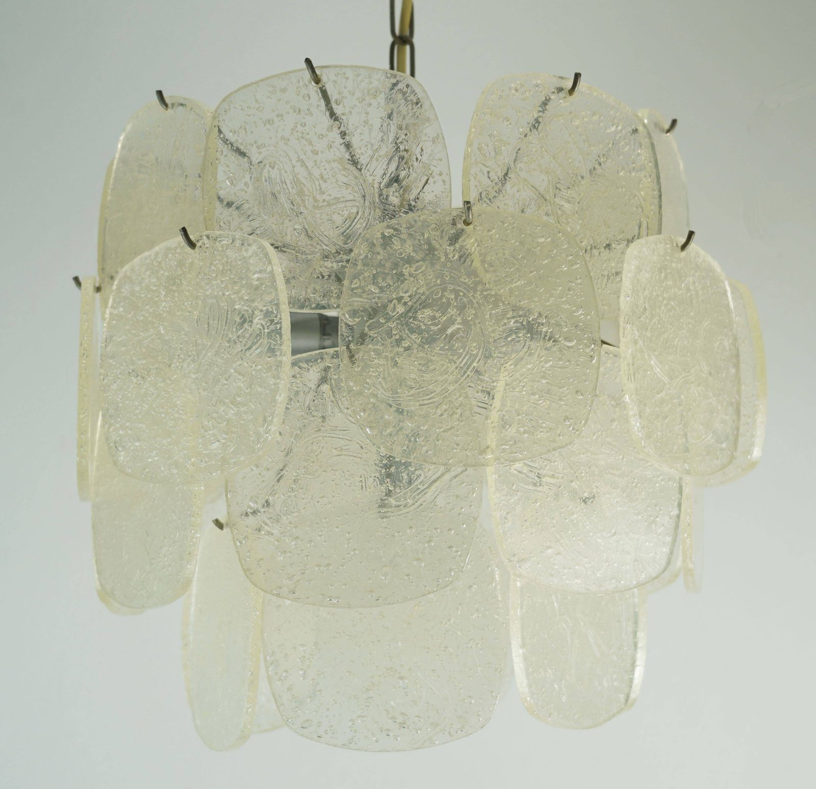 1960s/70s Pendant Light With 30 Acrylic Discs Resembling Frosted Glass photo for sale