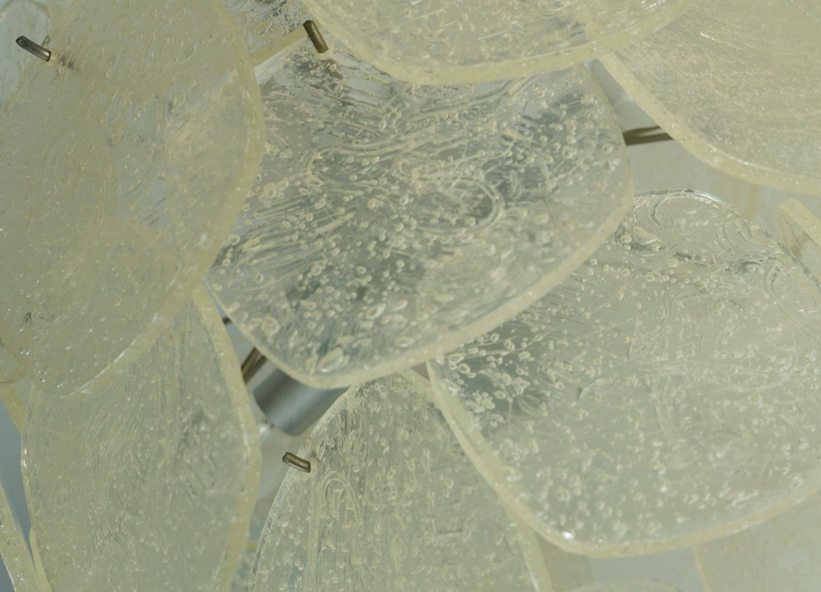 1960s/70s Pendant Light With 30 Acrylic Discs Resembling Frosted Glass photo vinterior
