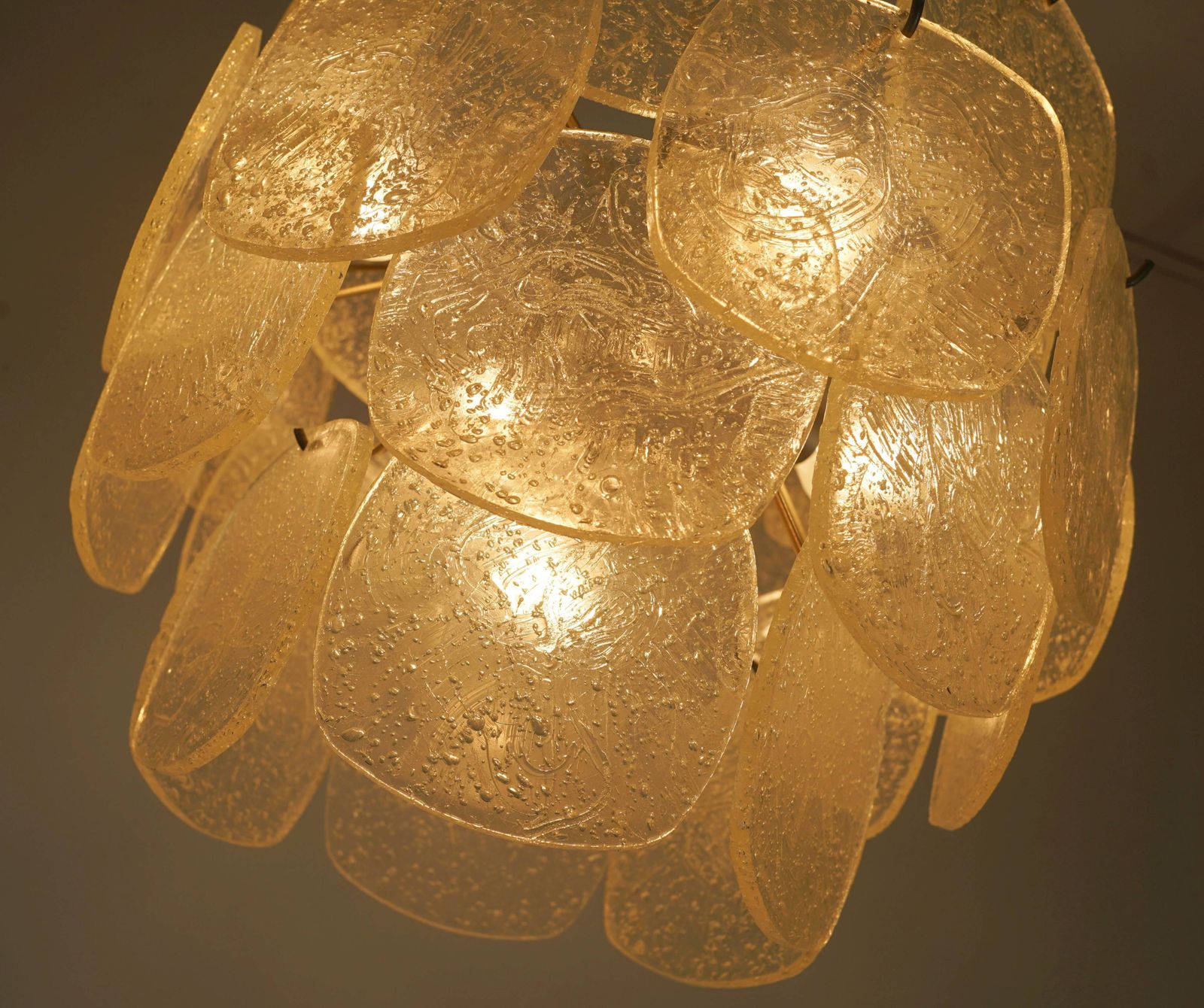 photo for sale 1960s/70s Pendant Light With 30 Acrylic Discs Resembling Frosted Glass