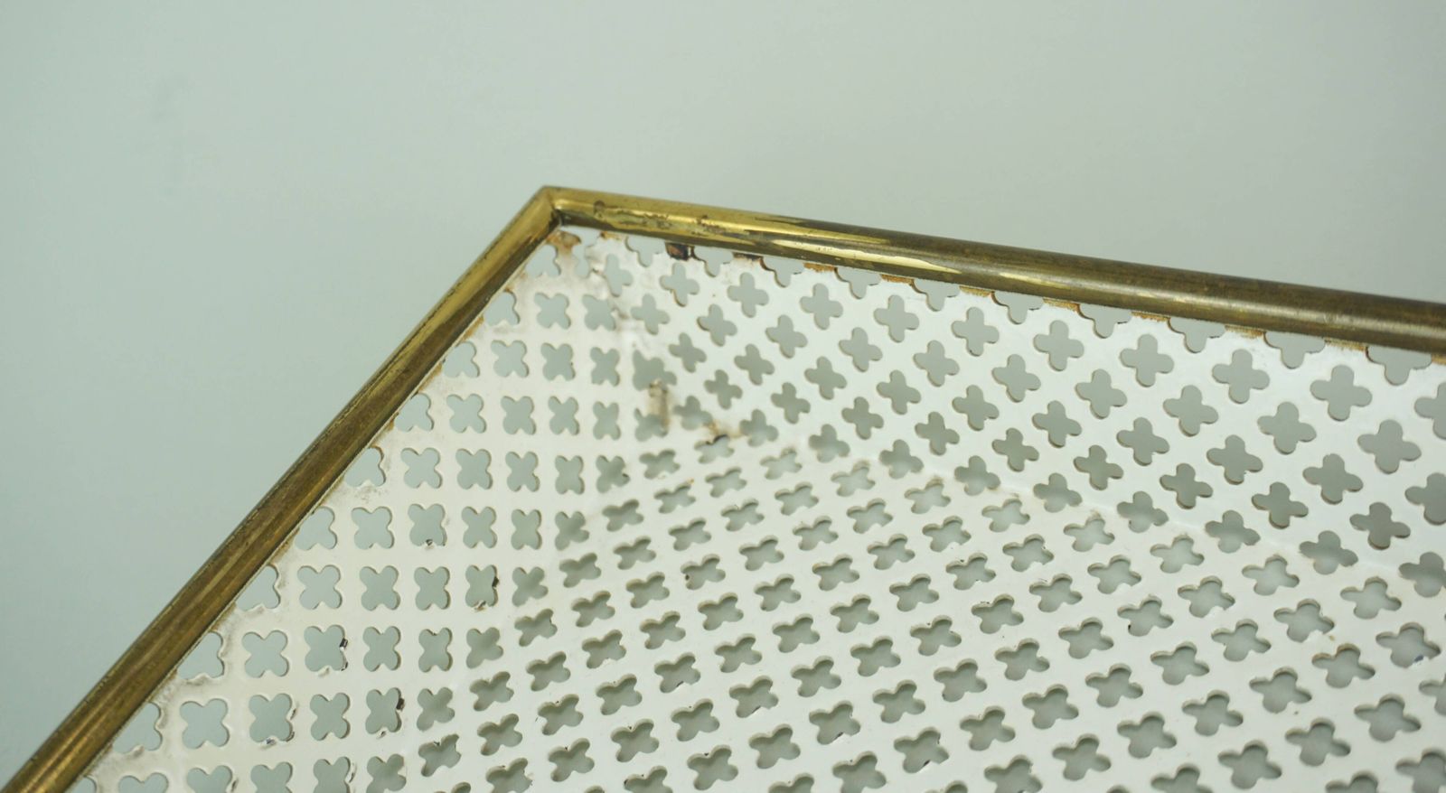 photo furniture Vintage Tray, Perforated Metal And Brass, Attr. To Mathieu Matégot 50s