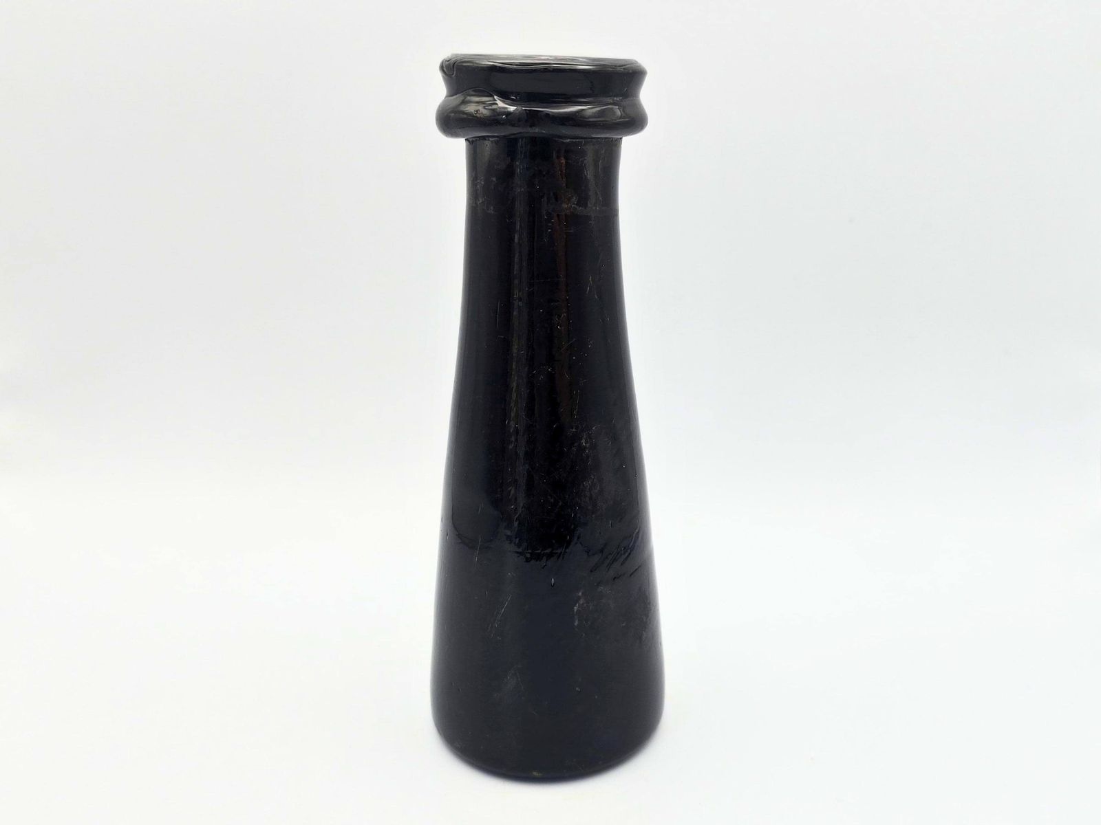 Victorian Black Glass Truffle Bottle   Antique French Kitchenalia photo for sale
