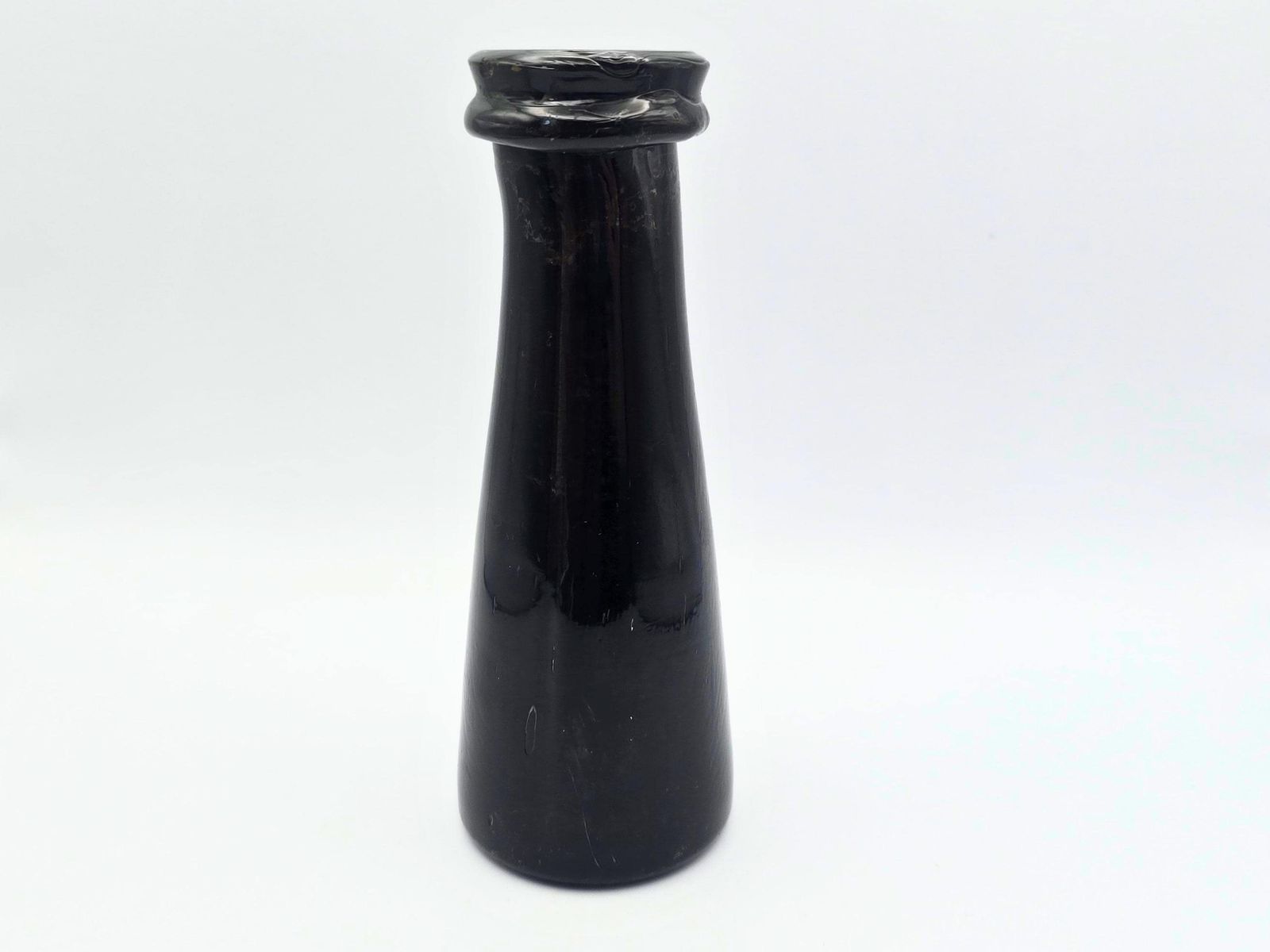Victorian Black Glass Truffle Bottle   Antique French Kitchenalia photo 50.0