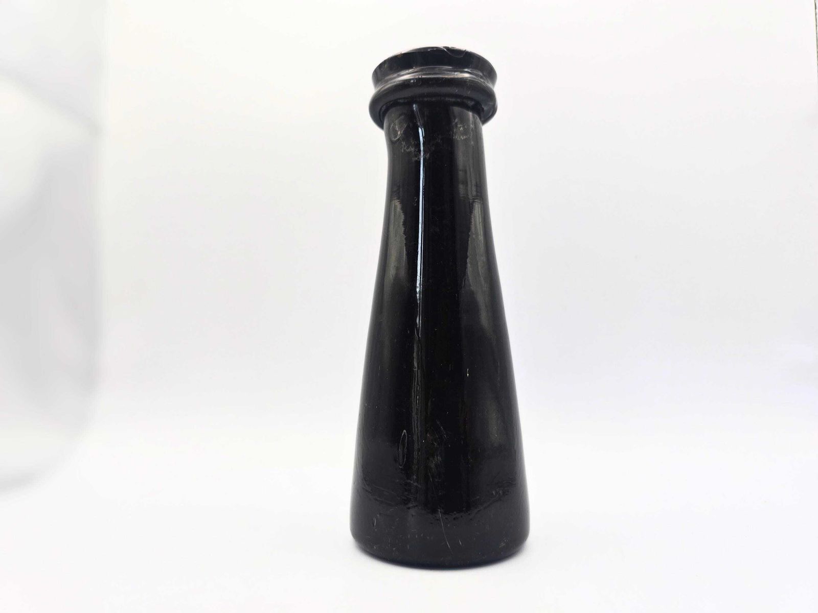 Home Decor Victorian Black Glass Truffle Bottle   Antique French Kitchenalia photo