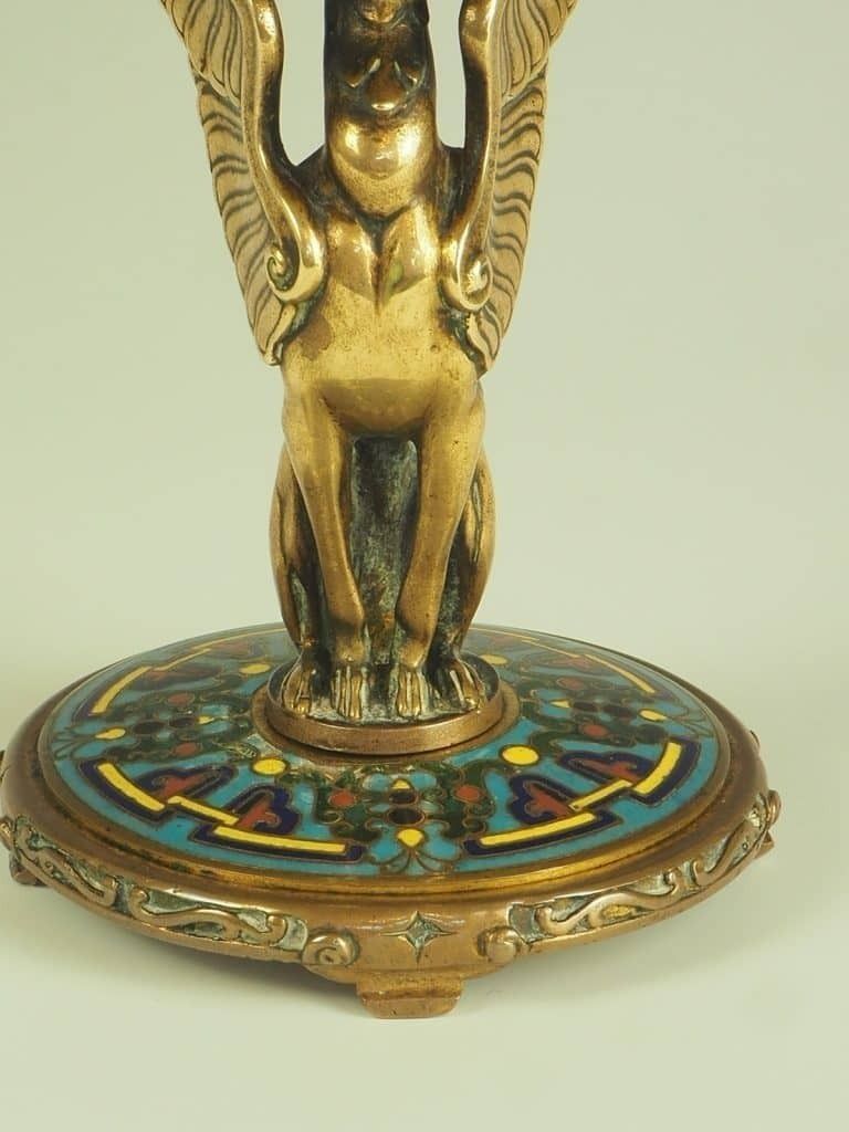 19th Century Ferdinand Barbedienne Gilt Bronze And Cloisonné Enamel Tazza Dish photo 595.0