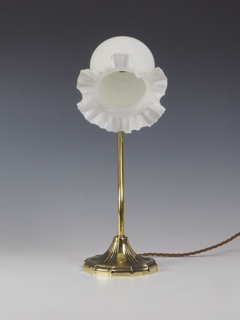 Elegant Art Nouveau Swan Neck Table Lamp With Shade photo buy