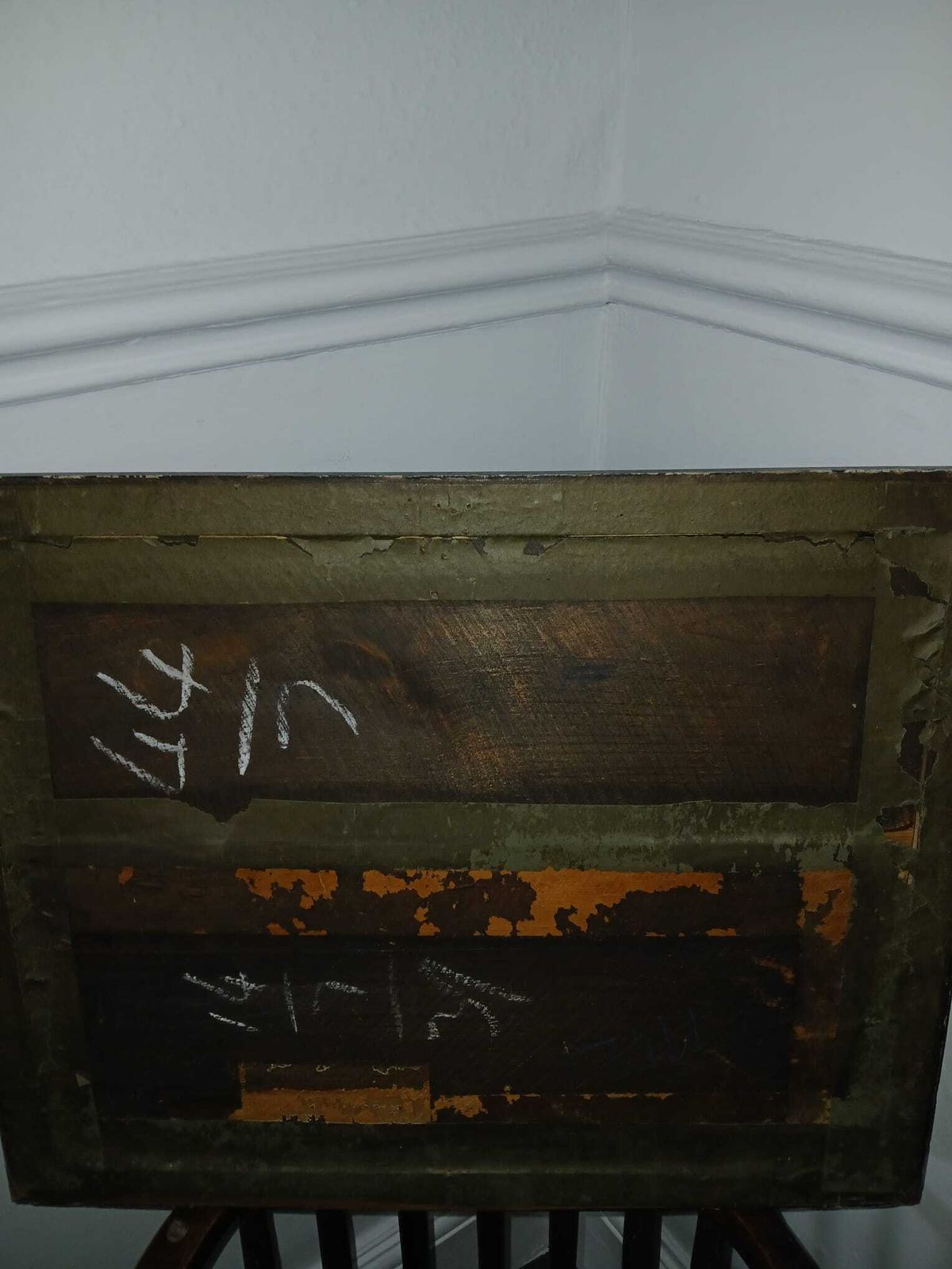 Antique Reverse Glass Painting 'Ships In Battle' photo for sale