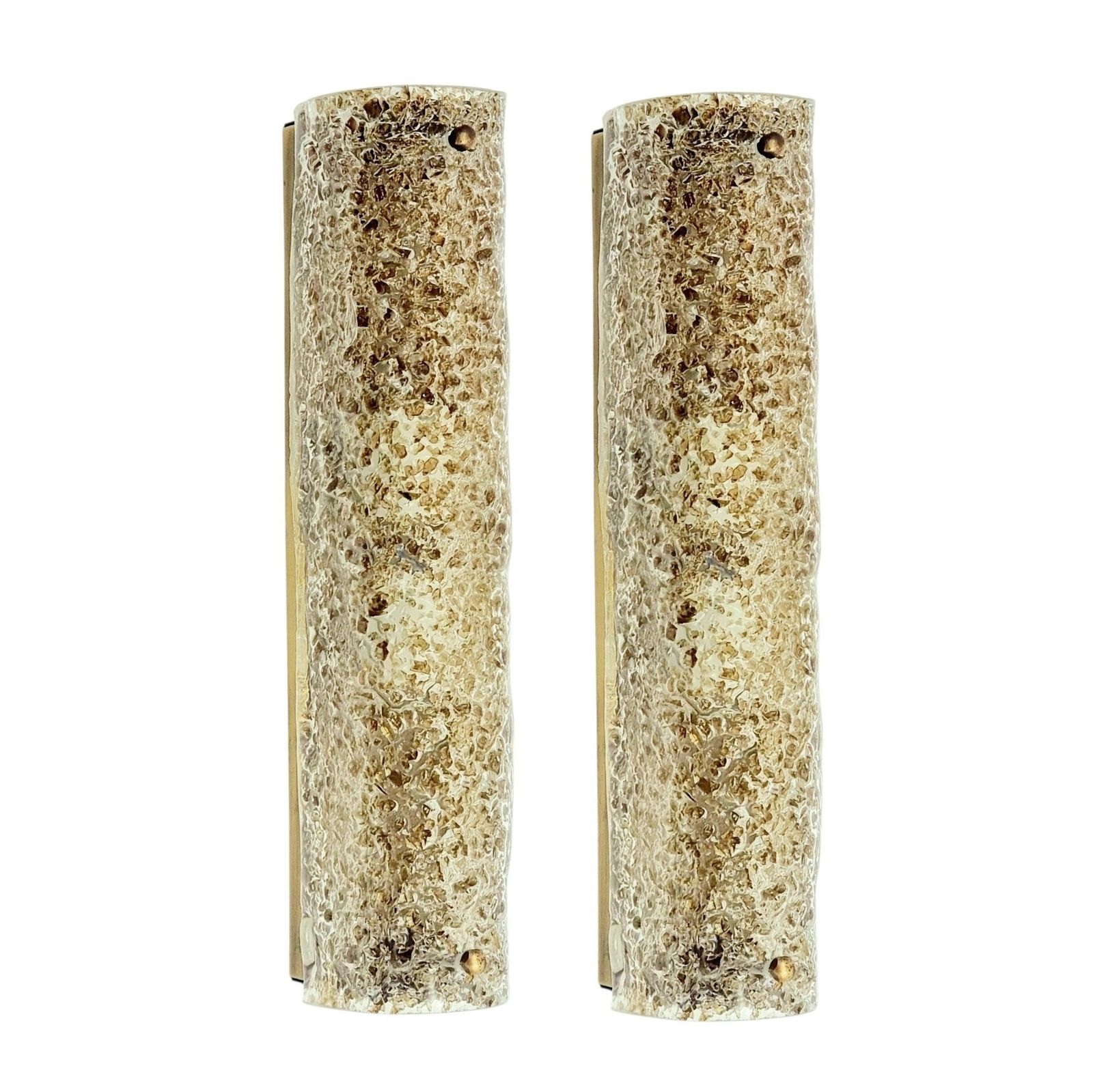 Pair Of Mid Century Modern Tubular Murano Glass Wall Lights From Hillebrand, Germany, 1970s