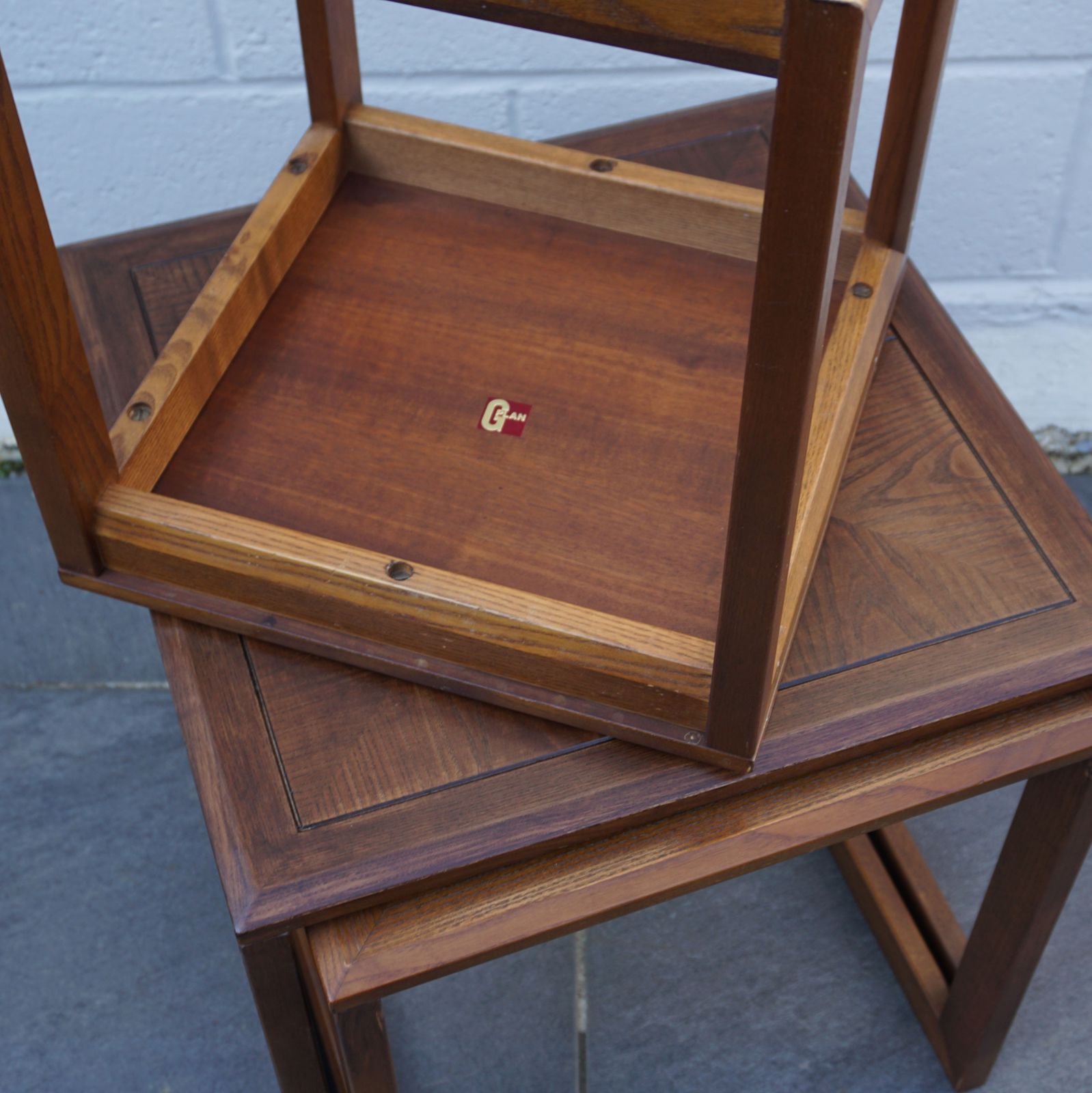G Plan Nest Of 3 Side Tables Squares Design 1960s Mid Century Refurbished photo 100.0