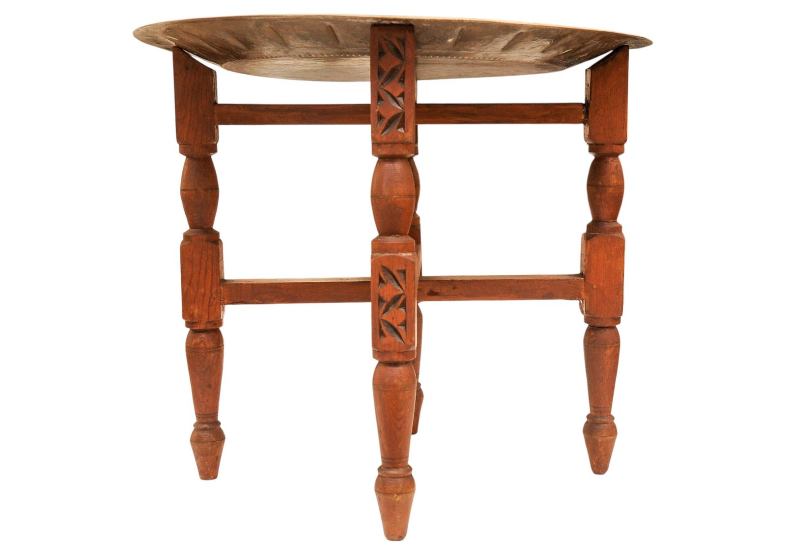 Handcrafted Liberty Of London Folding Tea Table With Removable Brass Top 1900s photo for sale