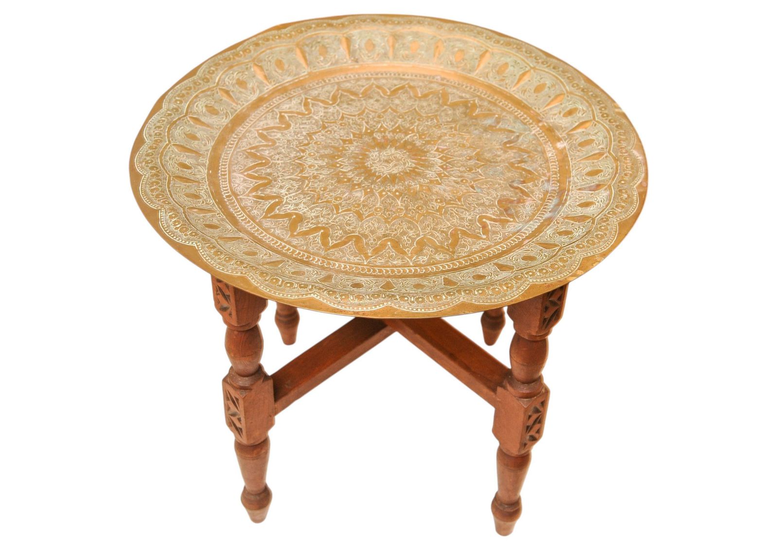 Handcrafted Liberty Of London Folding Tea Table With Removable Brass Top 1900s photo furniture