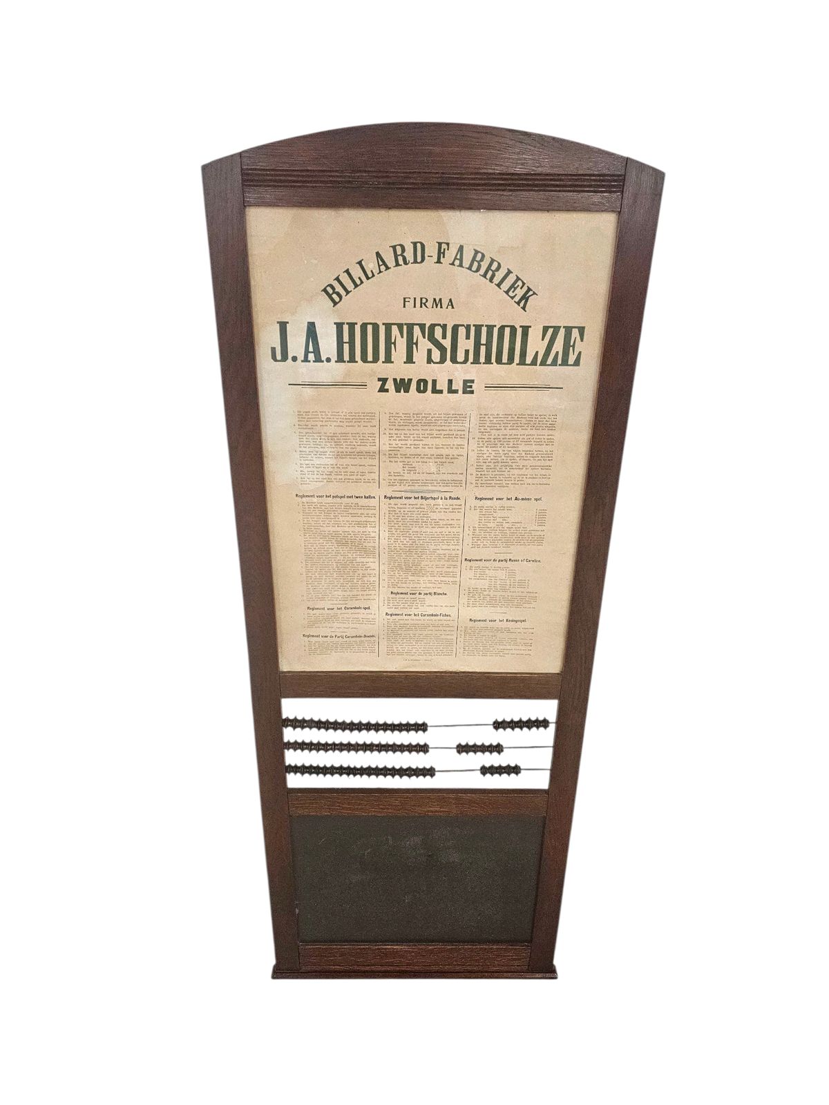 Wall Billiards Scoreboard By J.A. Hoffscholze / Zwolle / Billard Fabriek / 1960s. photo for sale