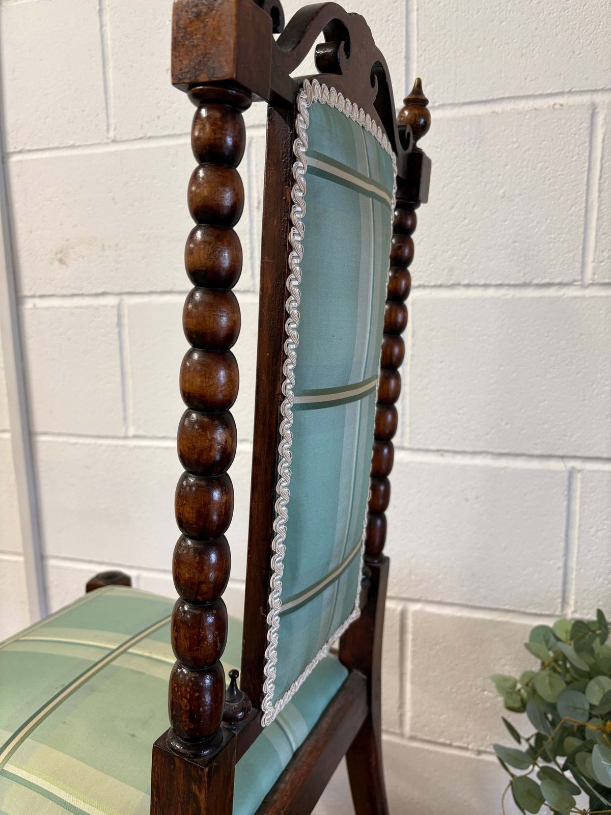 Stunning Victorian Faux Rosewood Bobbin Turned Chair Beautiful Solid Piece photo vintage