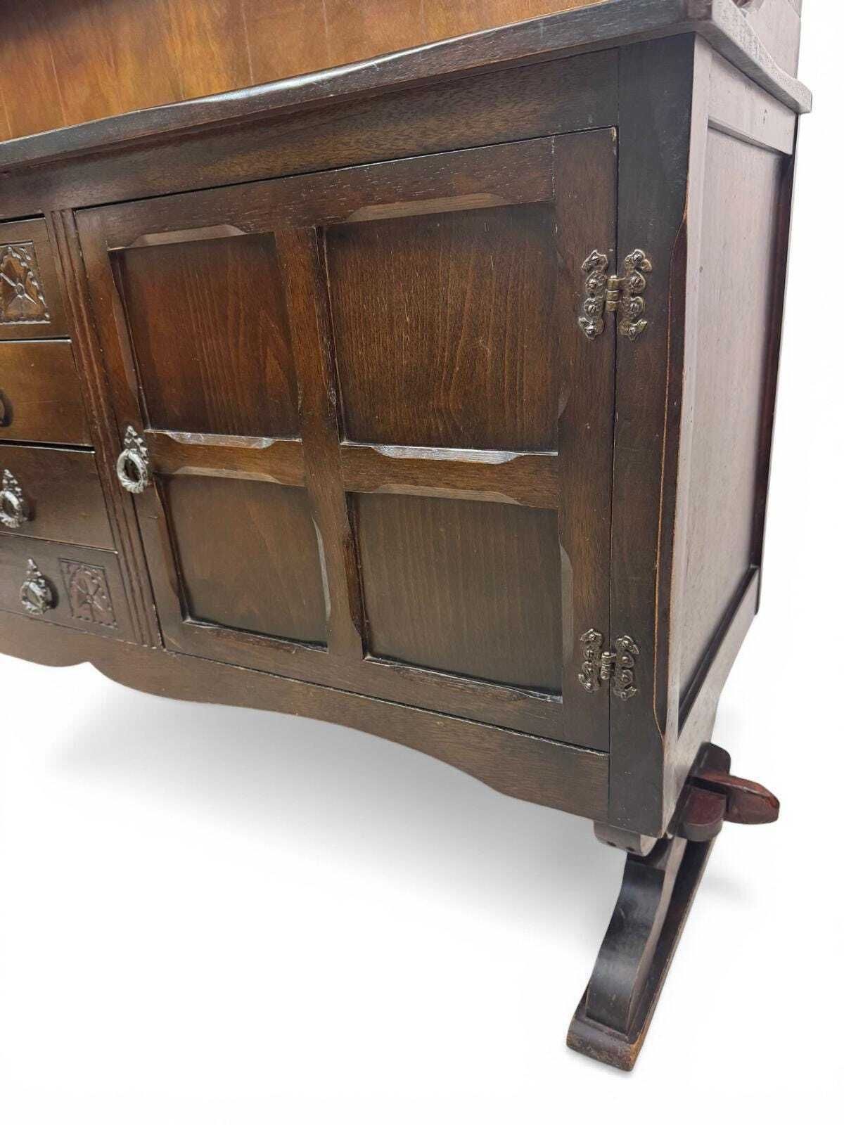 Antique Oak Dresser / Large Sideboard / Plate Rack / C1940 photo vinterior