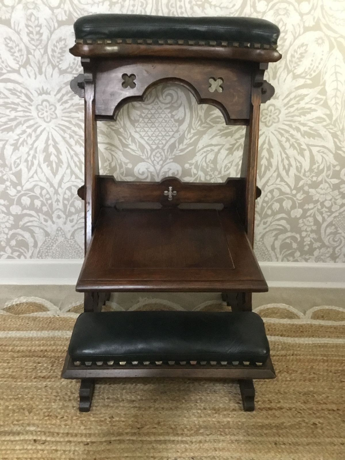 19th Century Gothic Oak Prayer Chair With Folding Seat photo buy