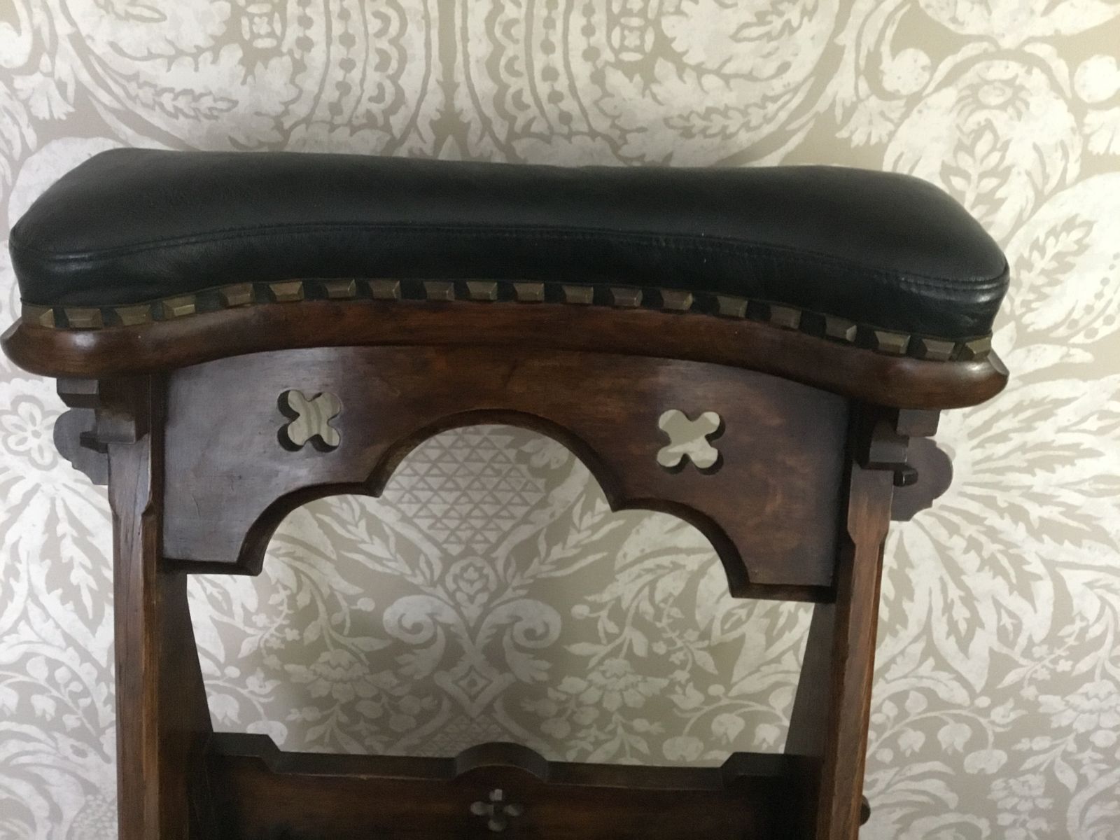 19th Century Gothic Oak Prayer Chair With Folding Seat photo vintage