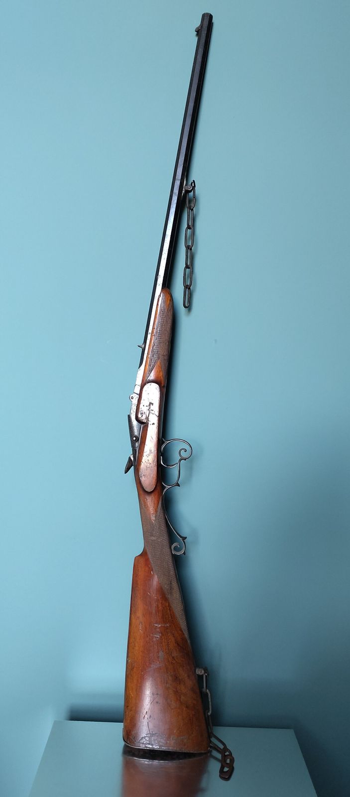 Finely Crafted Belgian Decorative Lodge Rifle, Engraved & Carved (C. 1893–1930) photo furniture