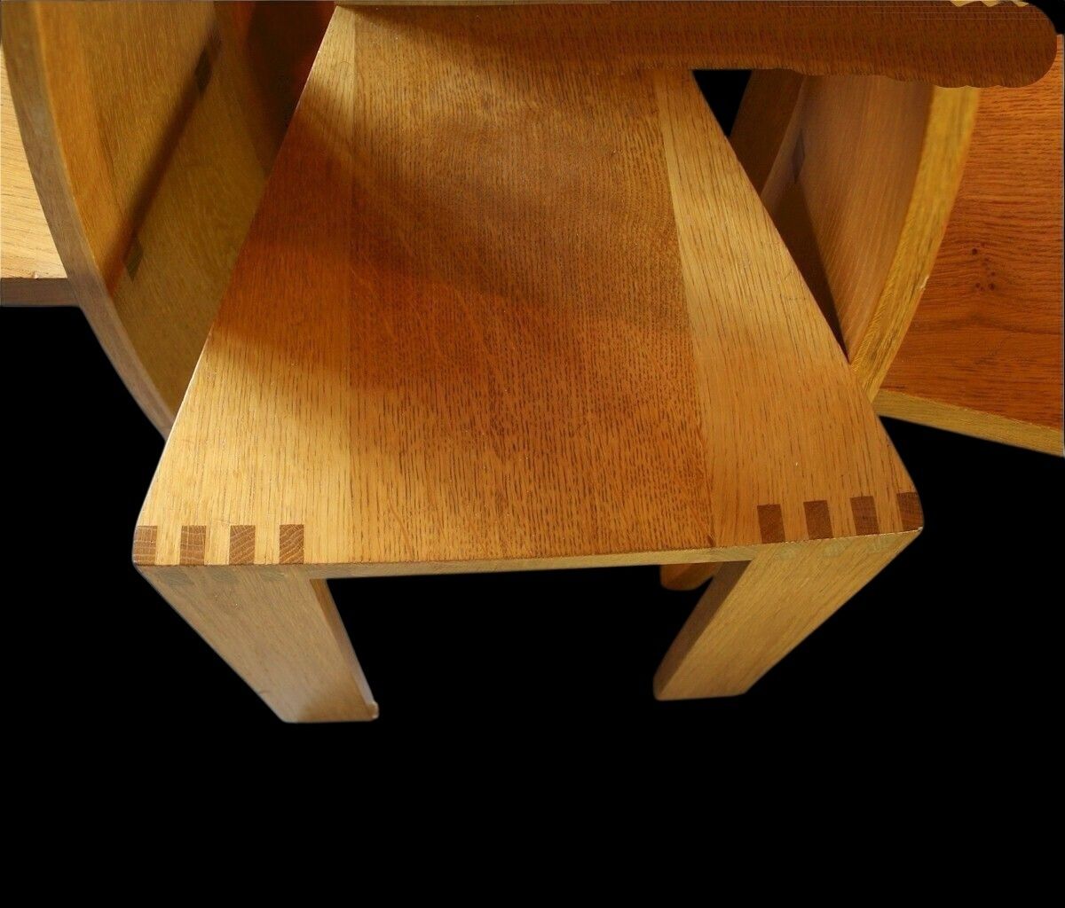 Pearl Dot Set Of Six Oak Dining Chairs By Robert Williams (B.1942) photo for sale