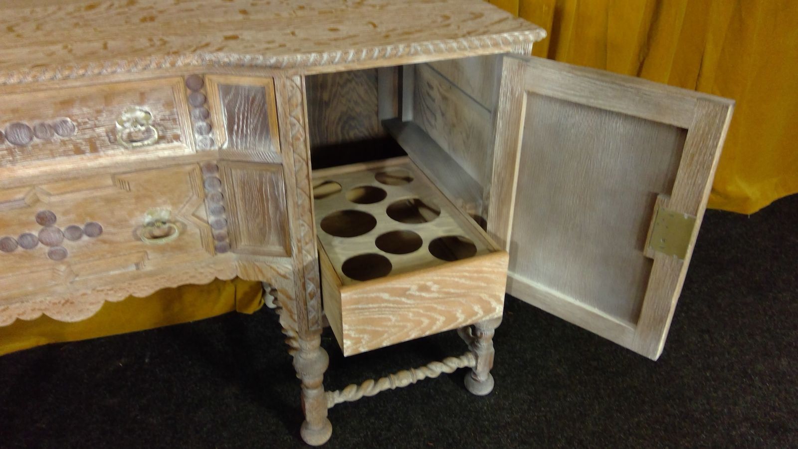A Large And Impressive Bleached Oak(cerused) Carolian Style Sideboard photo Furniture