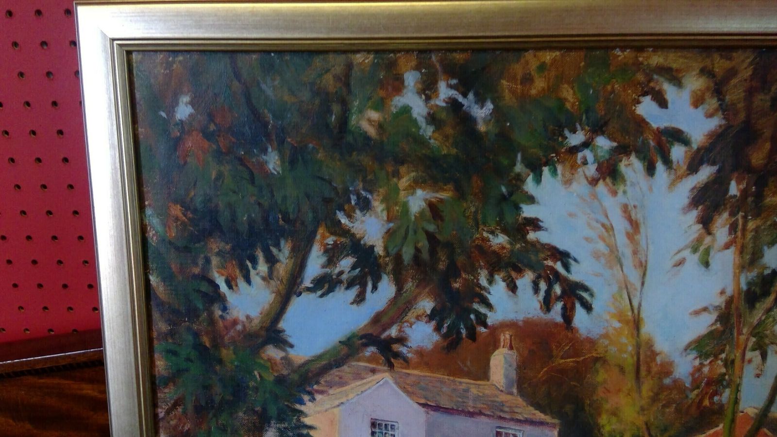 Lancashire,Poulton Le Fylde Interest,Oil Painting On Canvas Layed Down On Board.Titled The Farmhouse,Hardhorn photo for sale