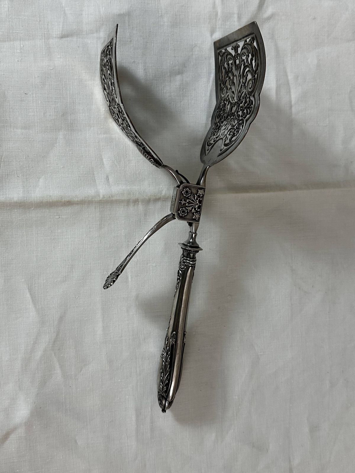 Silver Plated Asparagus Tongs, Early 20th Century photo buy