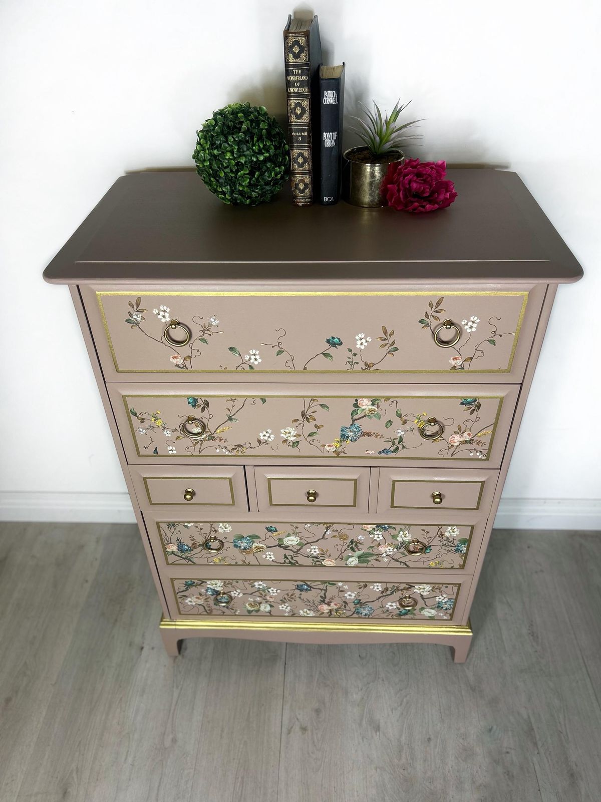Stag Pink Tallboy Chest Of Drawers photo furniture