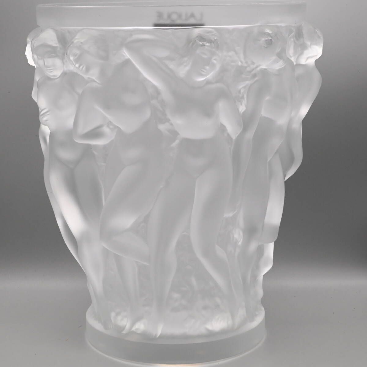 Beautiful Iconic Lalique Vintage Crystal Large Baccantes Vase, 24cm photo 2495.0