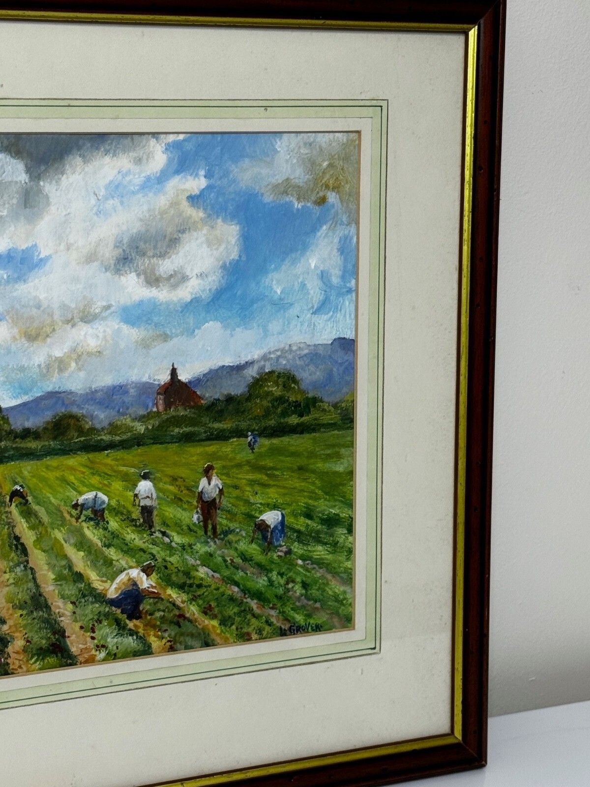 Leslie Grover – The Strawberry Pickers | British Impressionist Oil Painting | South Downs Landscape photo 2000.0