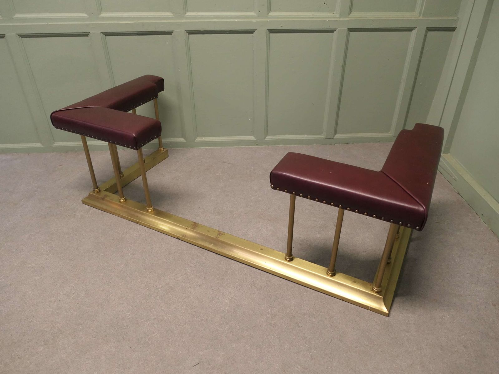 Art Deco Brass Club Fender, Fireside Bench This Is A Lovely Old Country House Piece photo for sale