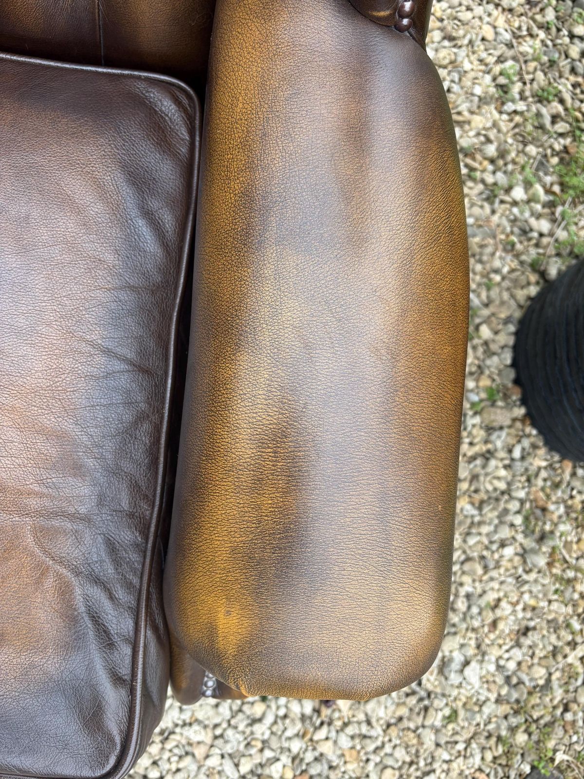 Chesterfield Real Leather Queen Anne Wingback Chair Stunning Condition photo vintage