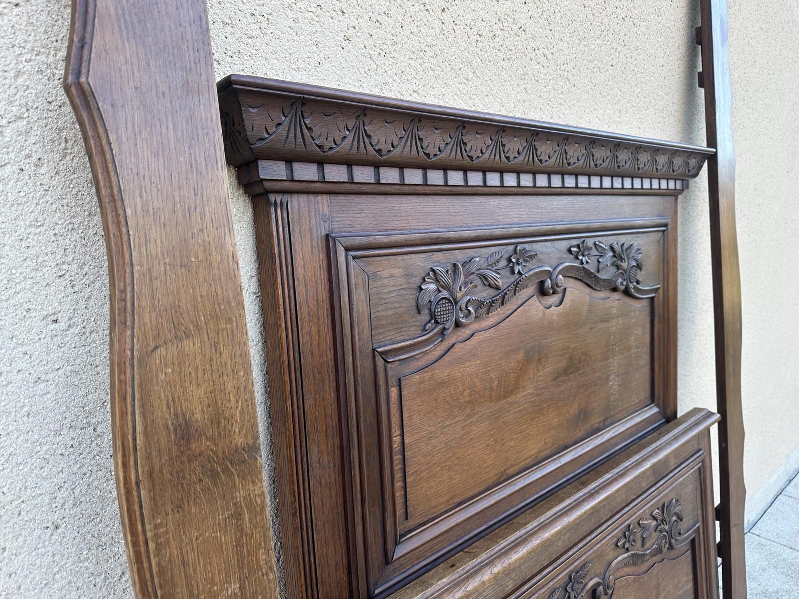 photo for sale Antique French Single Carved Bed Frame Louis XVI Style