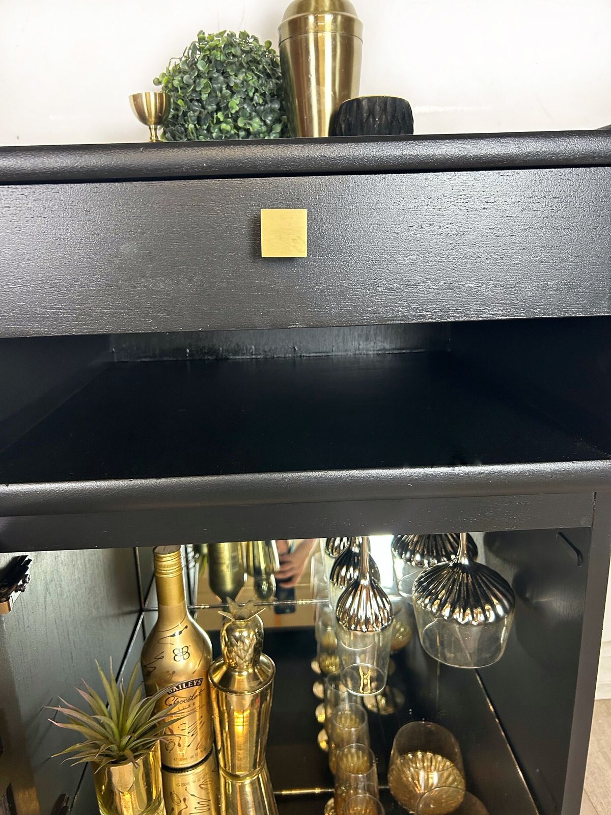 Nathan Small Drinks Cabinet, Cocktail Cabinet In Black And Gold photo 555.0