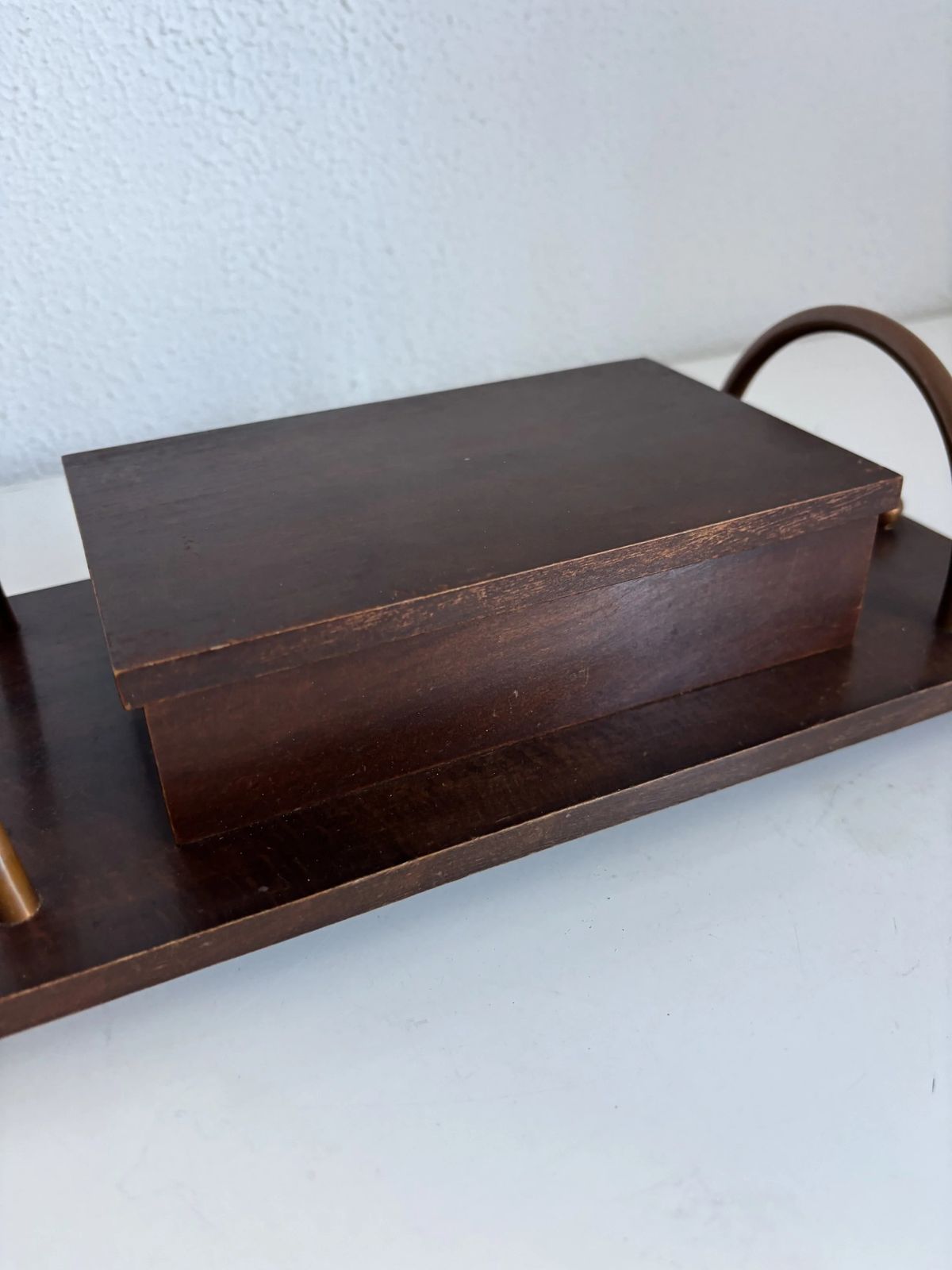Vintage 1960s Cigarette Holder Dispenser, Wood, Metal, Copper   31 X 15 Cm photo buy