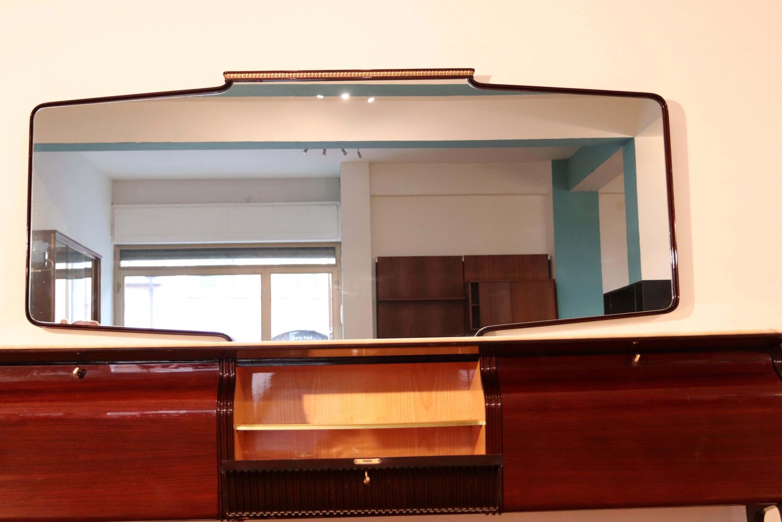 photo furniture Mid Century Sideboard By Osvaldo Borsani, Mahogany Rosewood Onyx, Italy, 1950s