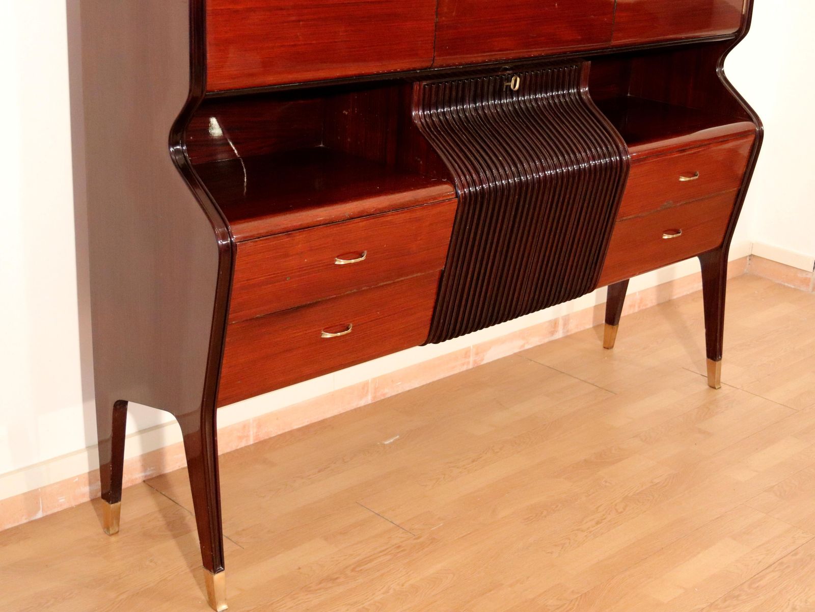 Mid Century Sideboard By Osvaldo Borsani, Mahogany Rosewood Maple, Italy 1950s photo buy