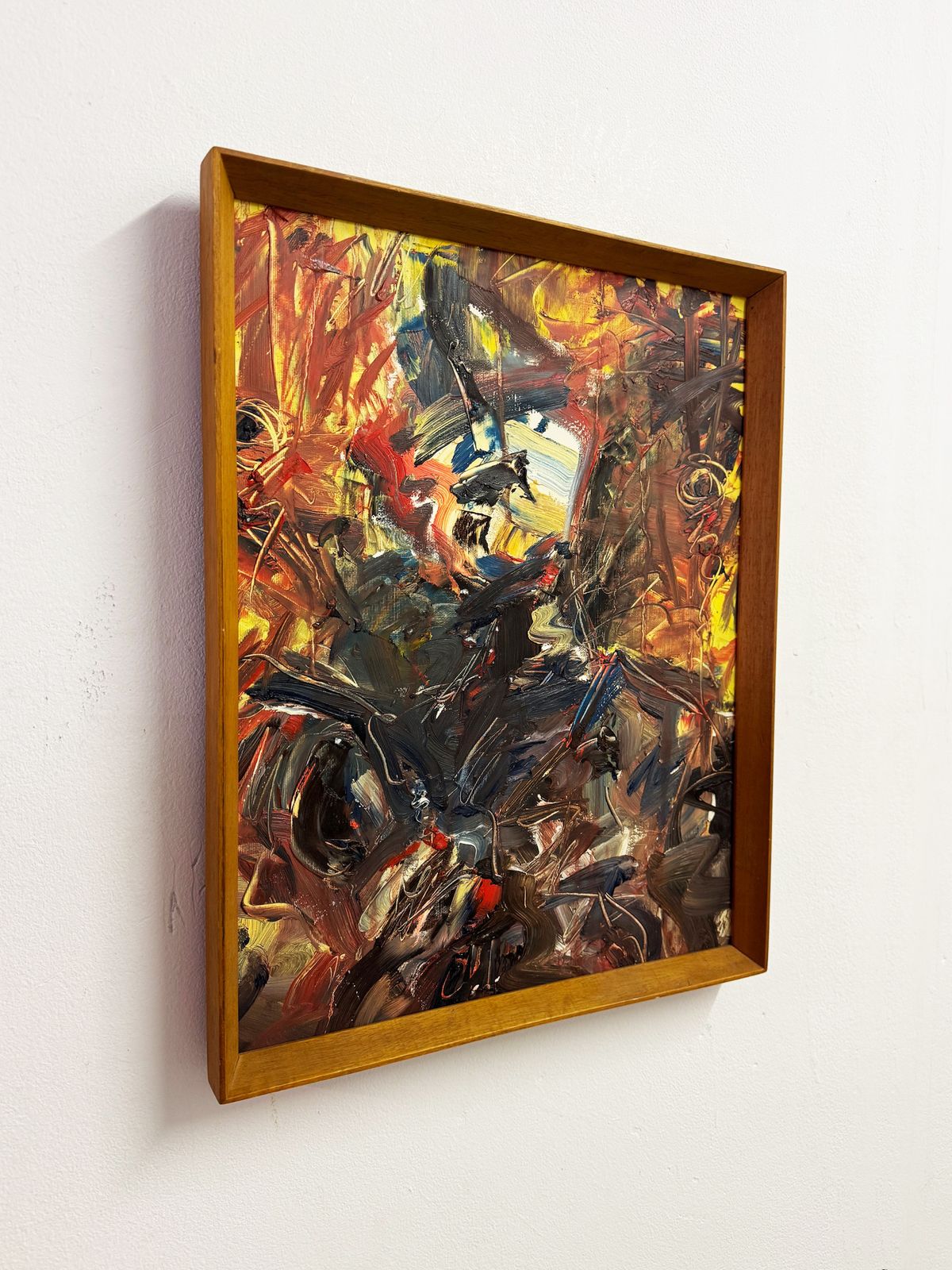 Mid Century Abstract Oil Painting Expressive Modernist Artwork photo for sale