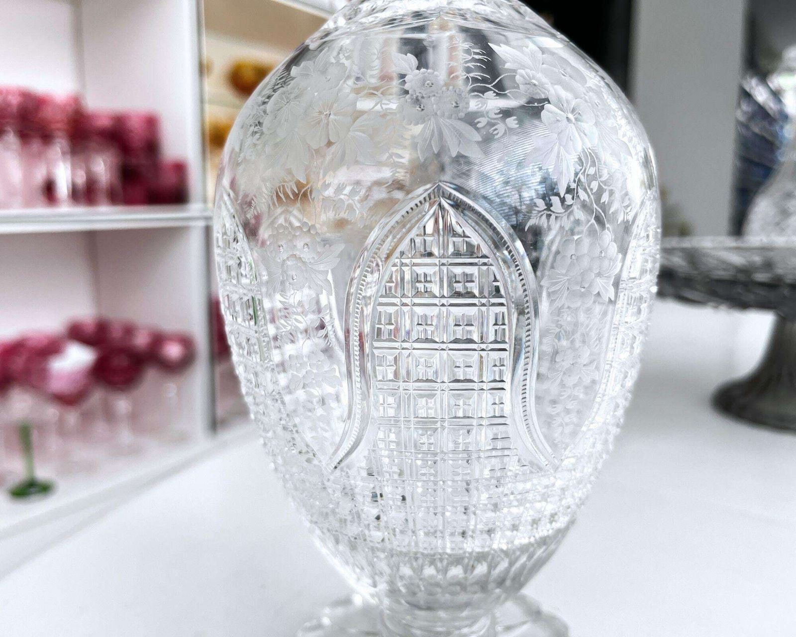 Whiskey Decanter | Liquor Dispenser | Floral Foot | England 1900 photo furniture