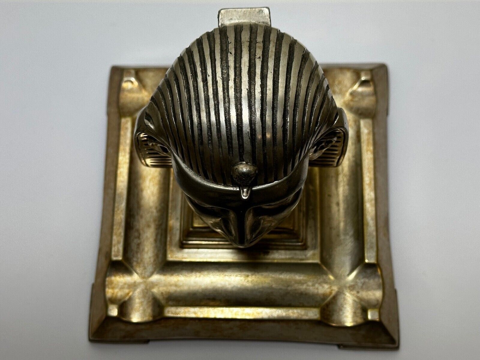 Rare Victorian Egyptian Revival Silver Plate Pharaoh Inkwell – Lee & Wigfull, Sheffield photo 950.0