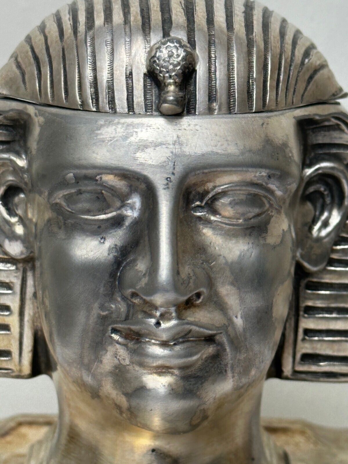 Rare Victorian Egyptian Revival Silver Plate Pharaoh Inkwell – Lee & Wigfull, Sheffield photo buy