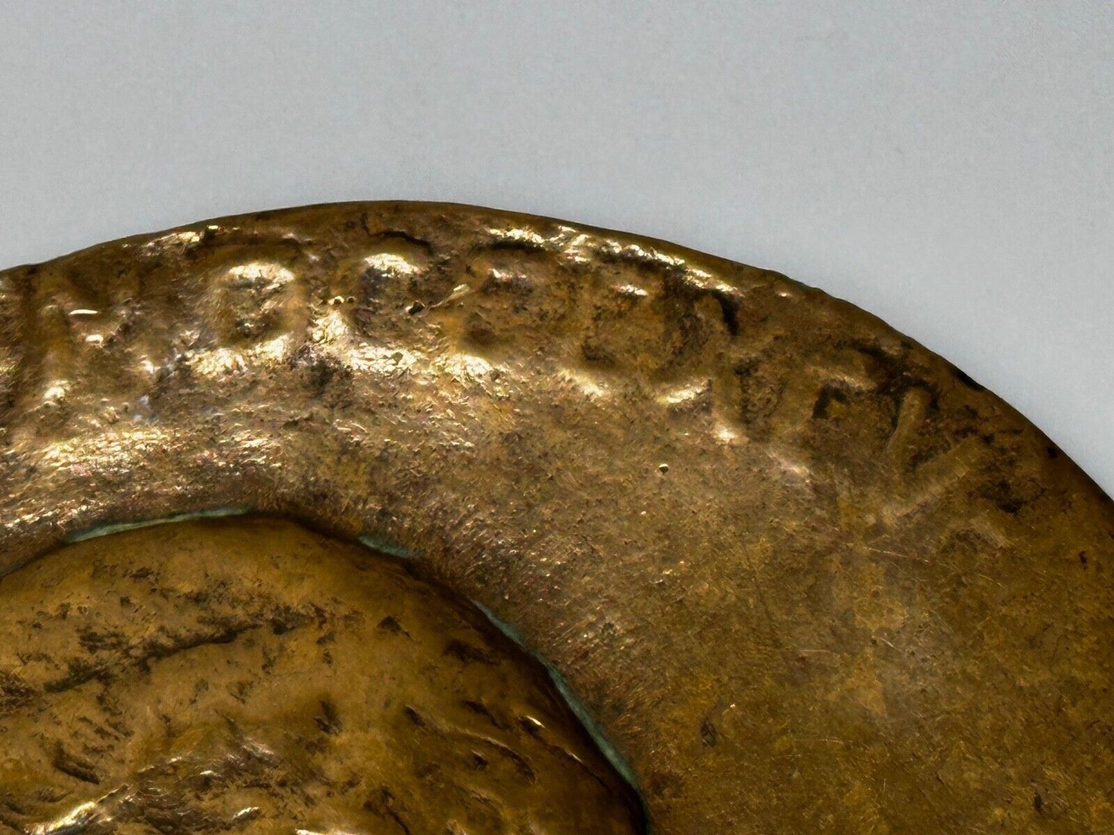 Rare Victorian 1895 English Gilt Bronze Portrait  Medallion – Charles C. Hopkins – 12cm – In The Manner Of Frampton photo furniture