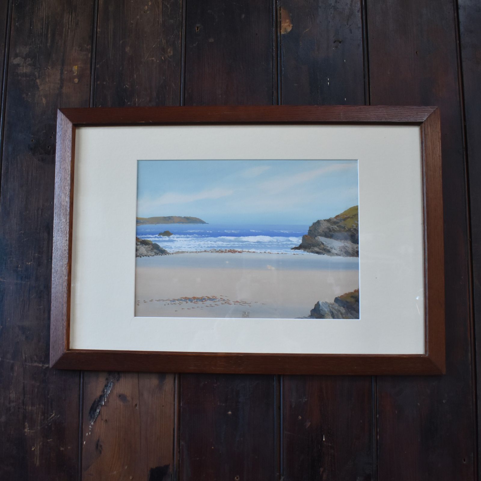 Antique 1920s Reginald Daniel Sherrin South West Seascape Watercolour Painting photo furniture