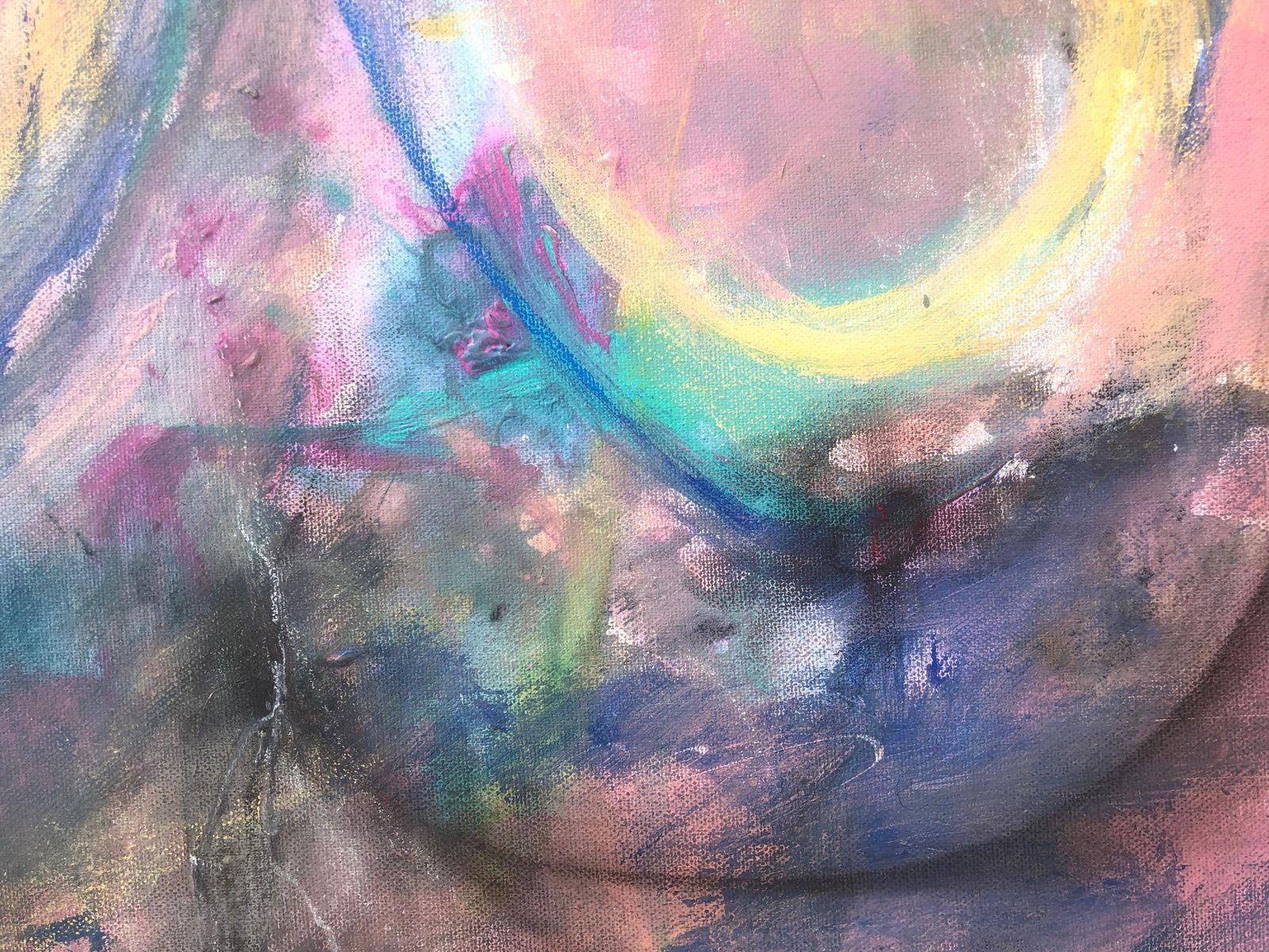 Nerea Caos Abstract Expressionist Emotional Composition Spanish Contemporary Oil Painting 2023 photo furniture