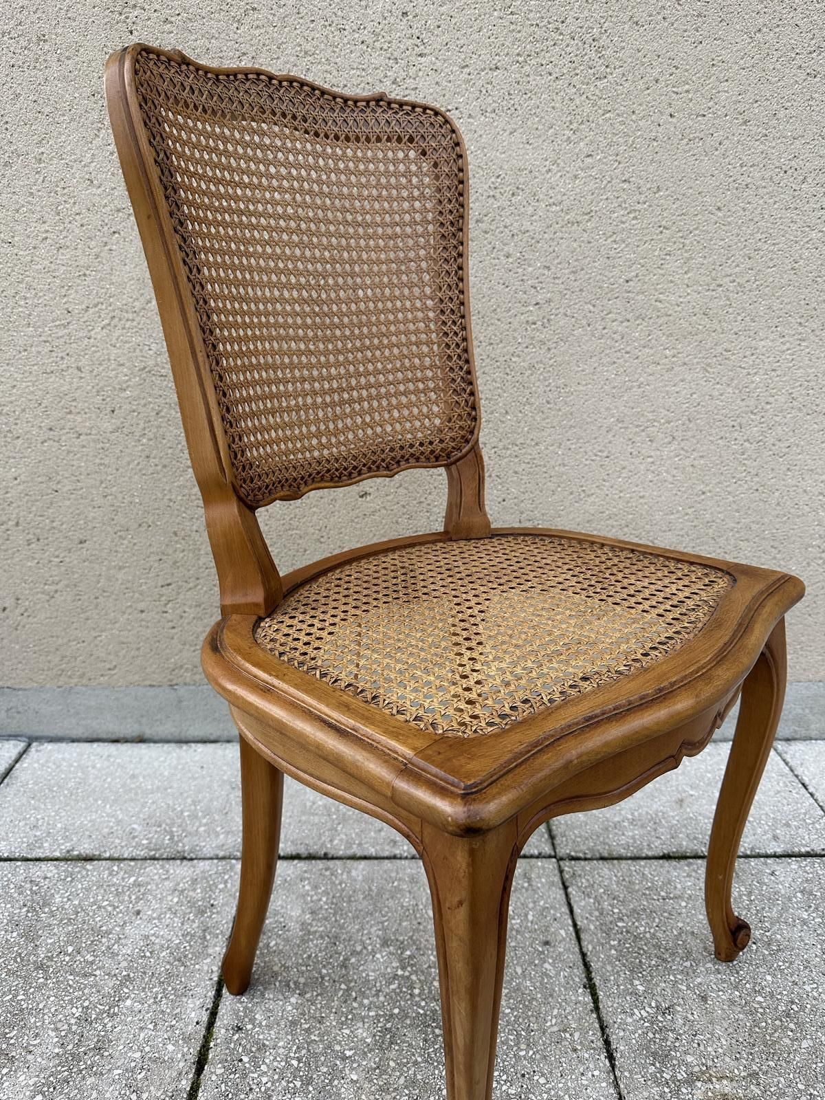 photo vinterior Original French Set Of Six Louis XV Style Cane Dining Chairs