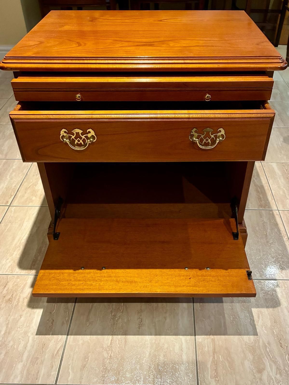 Pair Of Younger Furniture Cherry Bedside Chest With Brushing Slide photo vinterior